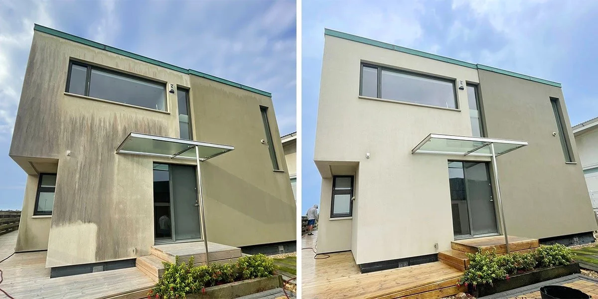 Exterior cleaning work on a house in Chichester