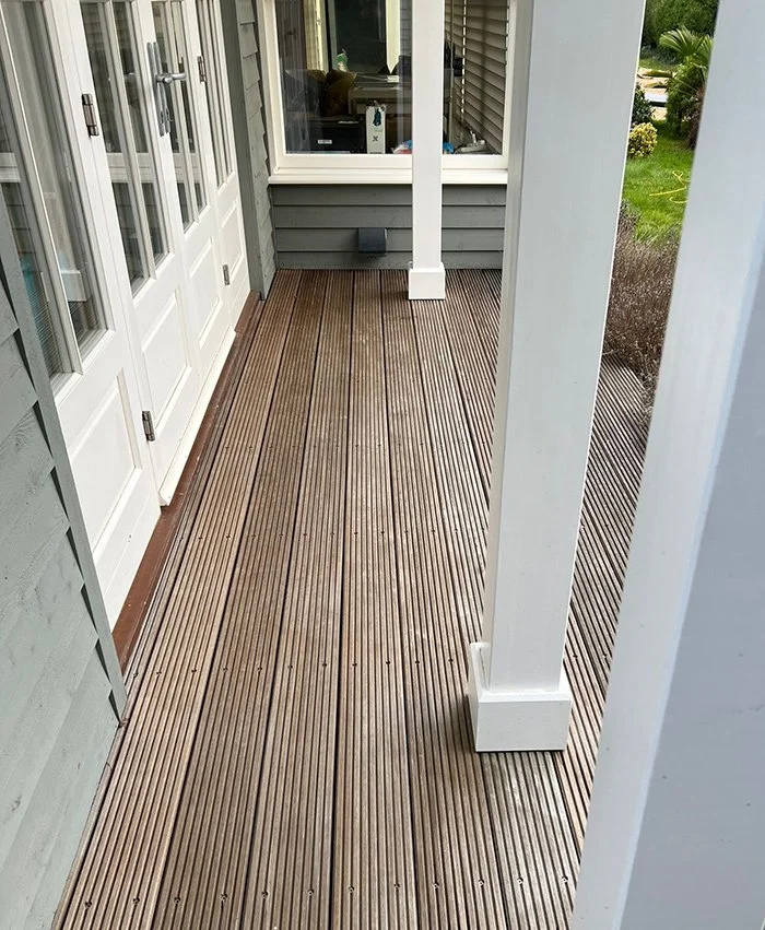 Pressure-washed timber decking on a property in East Wittering